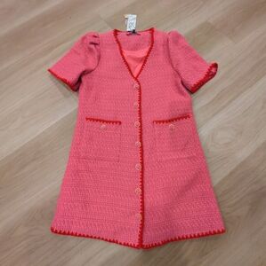 Pink and Red Women's Mini Dress